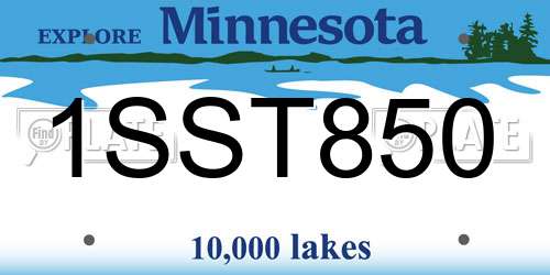 1SST850 Minnesota License Plate