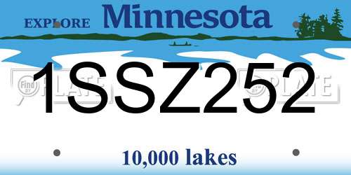 1SSZ252 Minnesota License Plate