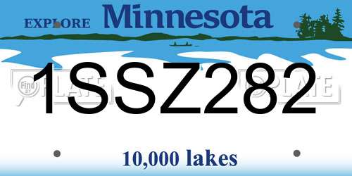 1SSZ282 Minnesota License Plate