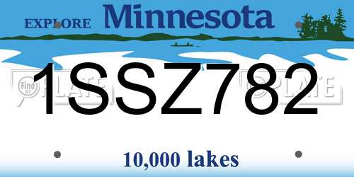1SSZ782 Minnesota License Plate