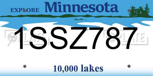 1SSZ787 Minnesota License Plate