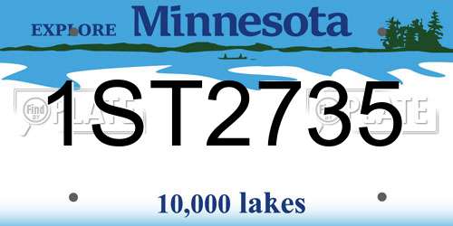 1ST2735 Minnesota License Plate
