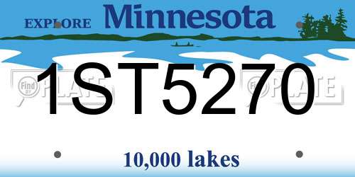 1ST5270 Minnesota License Plate