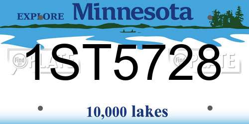 1ST5728 Minnesota License Plate