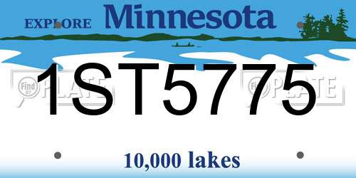 1ST5775 Minnesota License Plate