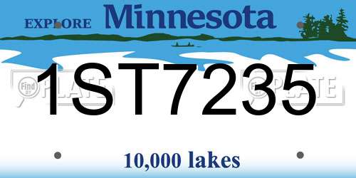 1ST7235 Minnesota License Plate