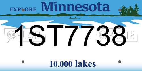1ST7738 Minnesota License Plate
