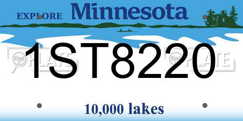 1ST8220 Minnesota License Plate