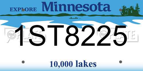 1ST8225 Minnesota License Plate