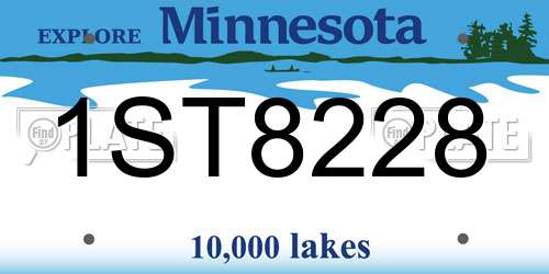 1ST8228 Minnesota License Plate