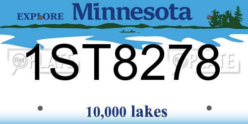 1ST8278 Minnesota License Plate