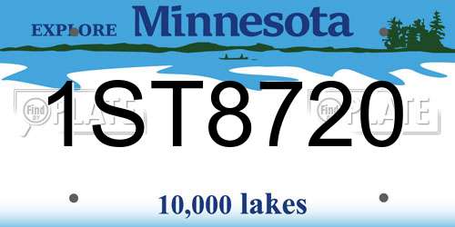 1ST8720 Minnesota License Plate