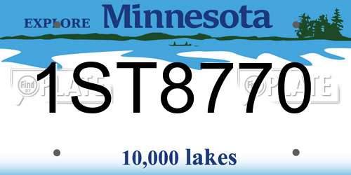 1ST8770 Minnesota License Plate