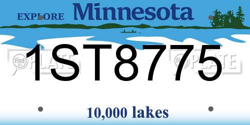 1ST8775 Minnesota License Plate