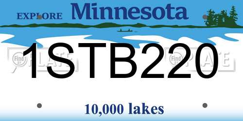 1STB220 Minnesota License Plate