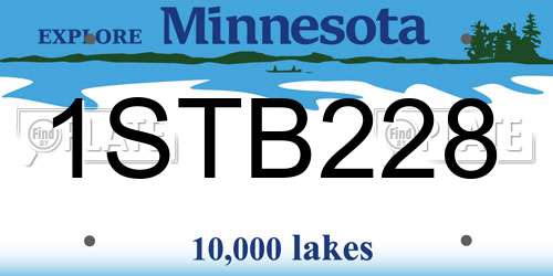1STB228 Minnesota License Plate