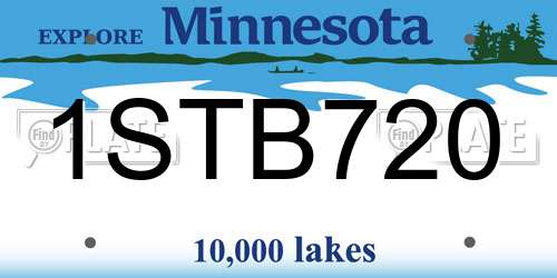 1STB720 Minnesota License Plate