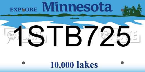 1STB725 Minnesota License Plate