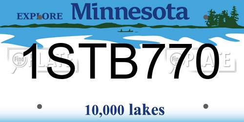 1STB770 Minnesota License Plate