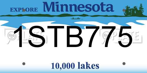 1STB775 Minnesota License Plate