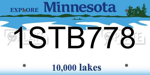 1STB778 Minnesota License Plate