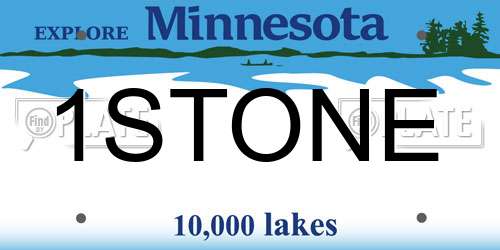 1STONE Minnesota License Plate