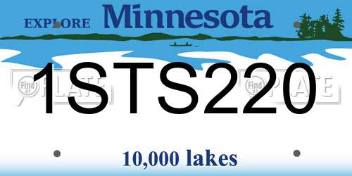 1STS220 Minnesota License Plate