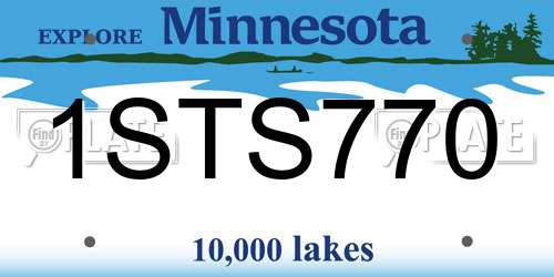 1STS770 Minnesota License Plate