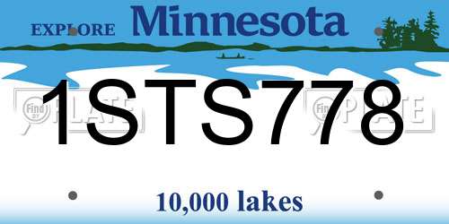 1STS778 Minnesota License Plate