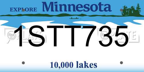 1STT735 Minnesota License Plate