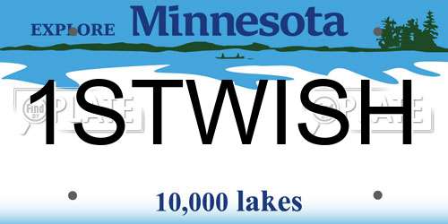 1STWISH Minnesota License Plate