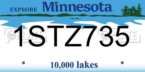 1STZ735 Minnesota License Plate