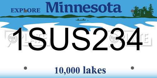 1SUS234 Minnesota License Plate