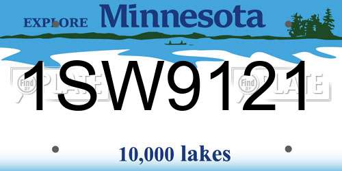 1SW9121 Minnesota License Plate