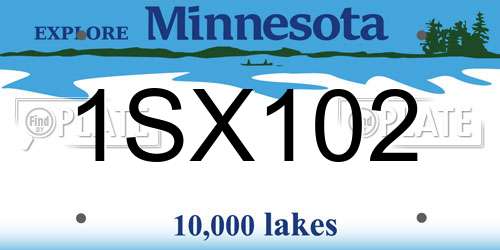 1SX102 Minnesota License Plate
