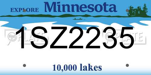 1SZ2235 Minnesota License Plate