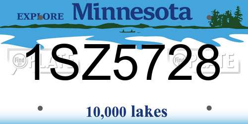 1SZ5728 Minnesota License Plate