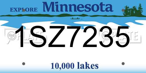 1SZ7235 Minnesota License Plate