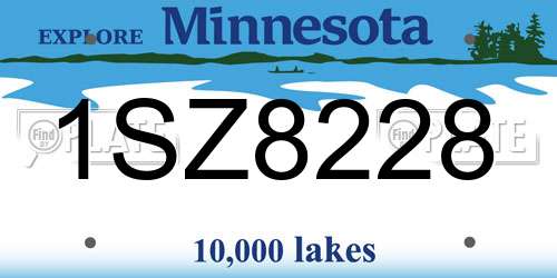 1SZ8228 Minnesota License Plate