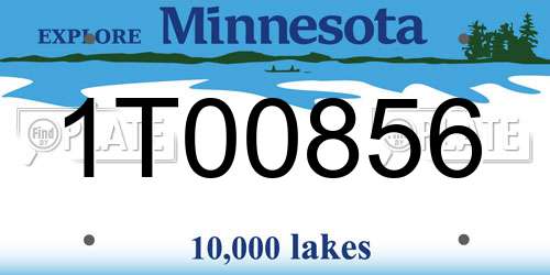 1T00856 Minnesota License Plate