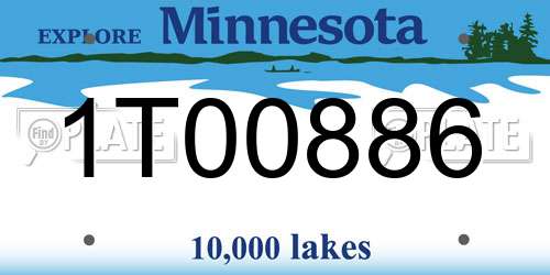 1T00886 Minnesota License Plate