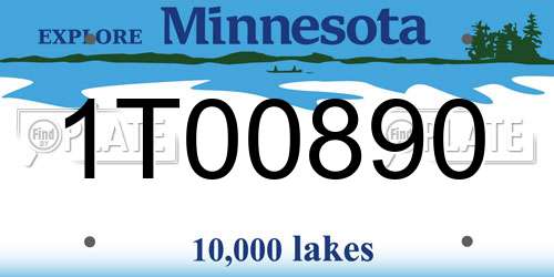 1T00890 Minnesota License Plate