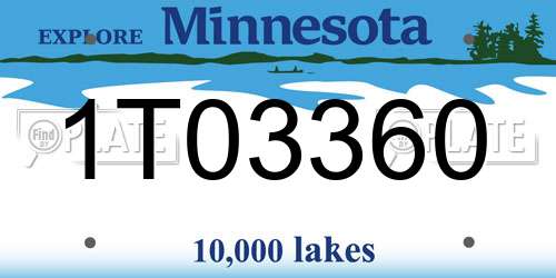 1T03360 Minnesota License Plate