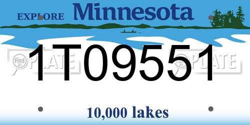 1T09551 Minnesota License Plate