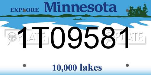 1T09581 Minnesota License Plate