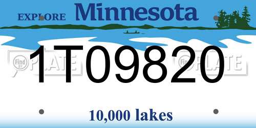 1T09820 Minnesota License Plate