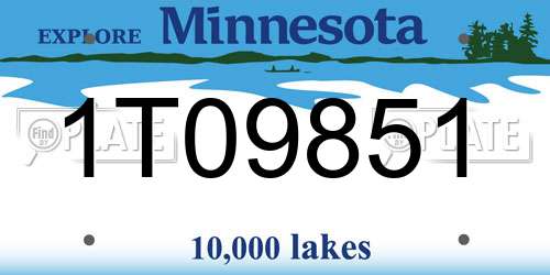 1T09851 Minnesota License Plate