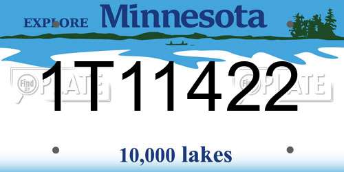 1T11422 Minnesota License Plate