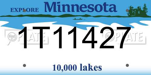 1T11427 Minnesota License Plate