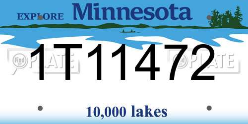 1T11472 Minnesota License Plate